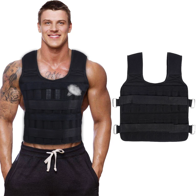 Crossfit Weight Vest - 1680D エンプティウェイトベスト 20KG 50KG 最大耐荷重調整可能トレーニングジャケット オプションで6本のスチールバー付き