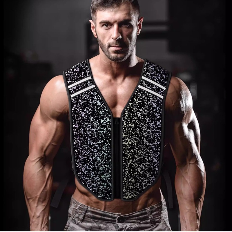 Crossfit Weight Vest - ユニバーサルフィット調整可能ウェイトベスト、20kgの軟鉄砂入りベスト、肩と胴体用ストラップ付き、ホームジム、クロストレーニング用