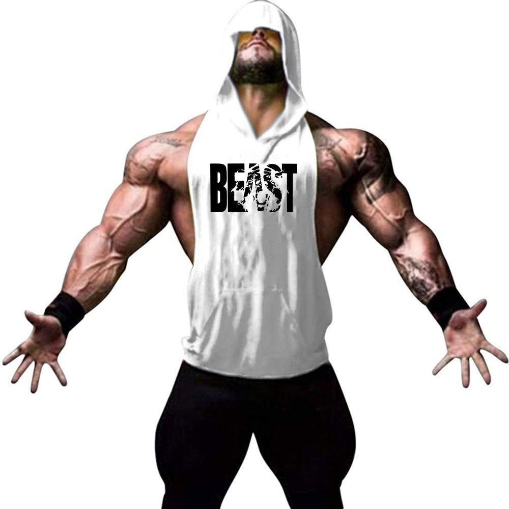 Crossfit Weight Vest - メンズスポーツランニングベスト夏トップウェイトトレーニングボディービルベストジムトレーニングフィットネスパーカーメンズフード付きベスト