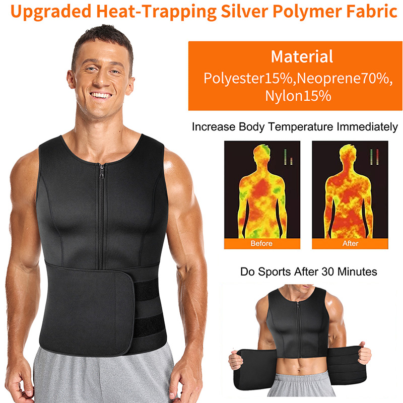 男性ネオプレンサウナジッパーウエストトレーナーコルセットベス - Crossfit Weight Vest のレビューと価格