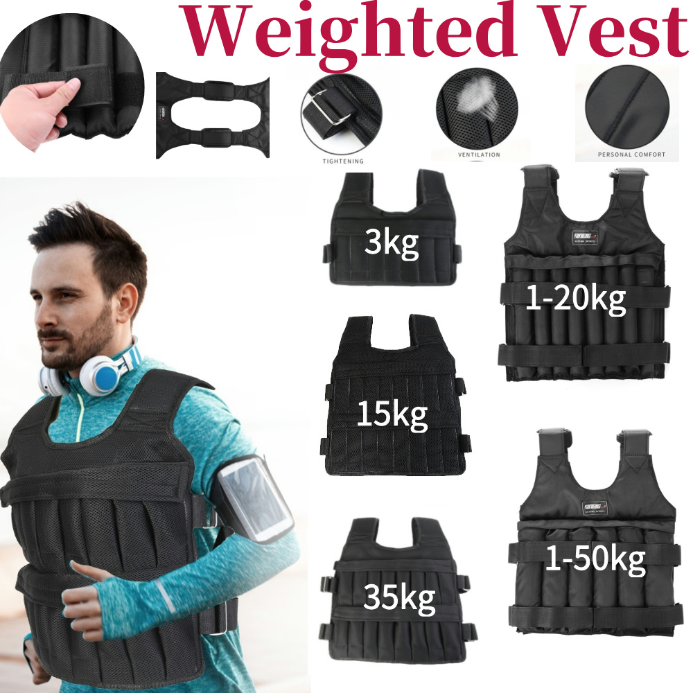 3/15/35kg ワークアウトウェイトジャケット 調節可能 - Crossfit Weight Vest のレビューと価格