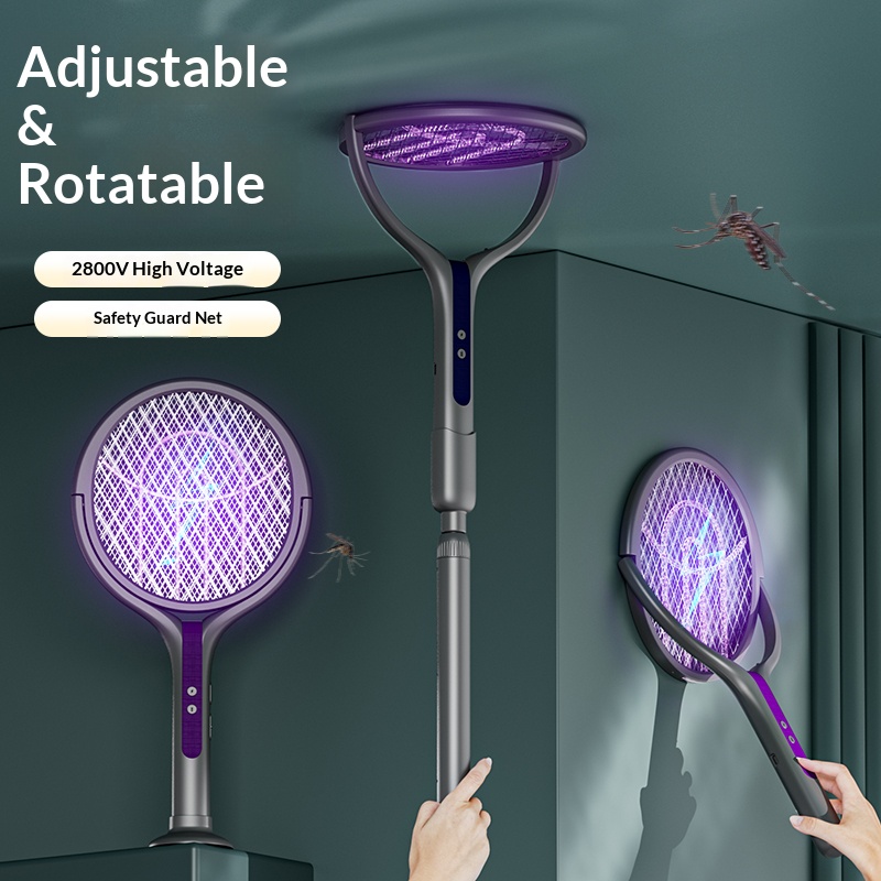 回転ヘッド式虫除けラケット 充電式電動ハエたたき 蚊取り器  - Head Racket Boom のレビューと価格